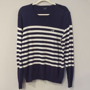 Armani Striped Sweater Navy Nautical size Large